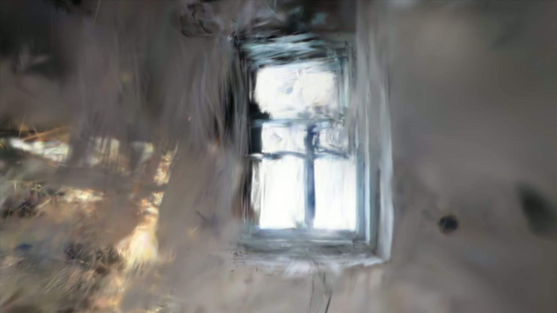 A window in a blurred, half-dissolved room.